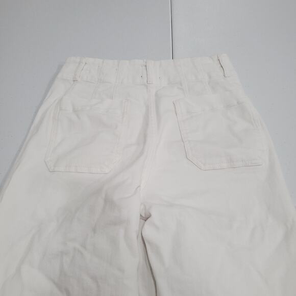 Maeve Anthropologie Pants Womens 29 White Colette Wide Leg Crop Denim - Picture 4 of 14